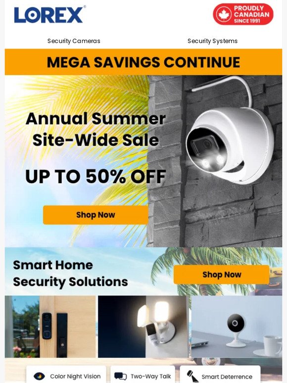 Lorex's Annual Summer Site-Wide Sale Came Back - Up to 50% Savings!