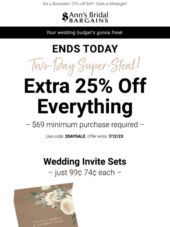 Last Call | 25% Off Sale Ends Today