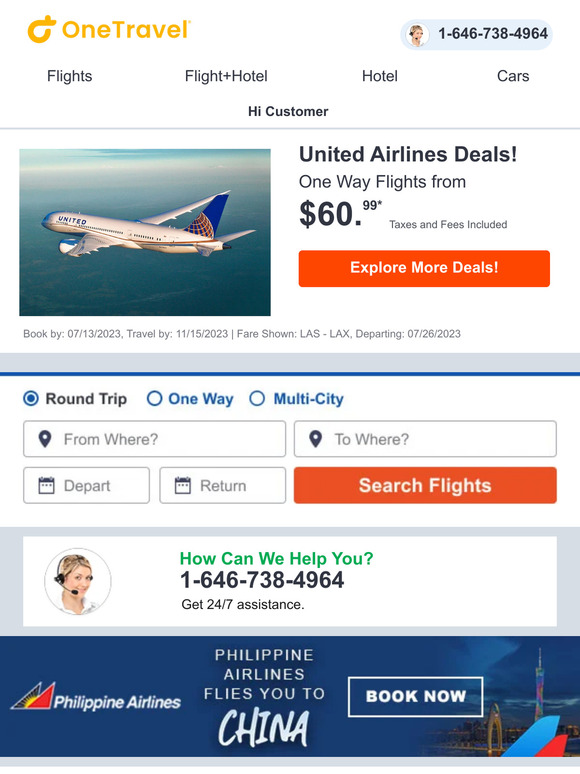 United Airlines Deals Fly from 60.99! Milled