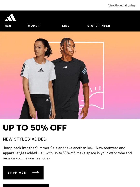 New styles added - up to 50% off