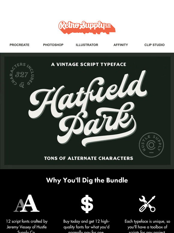 RetroSupply: [NEW] The Ultimate Vintage Script Font Collection | Milled
