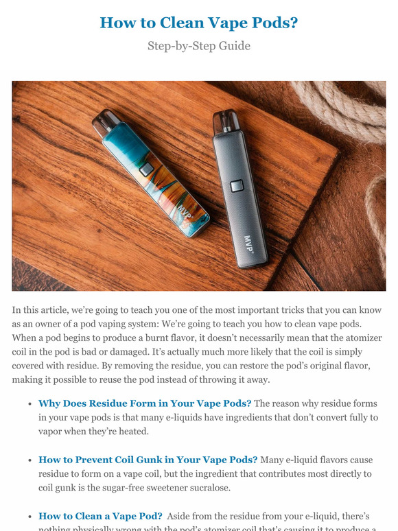 Innokin Technology How to Clean Vape Pods? Vaping 101 Milled