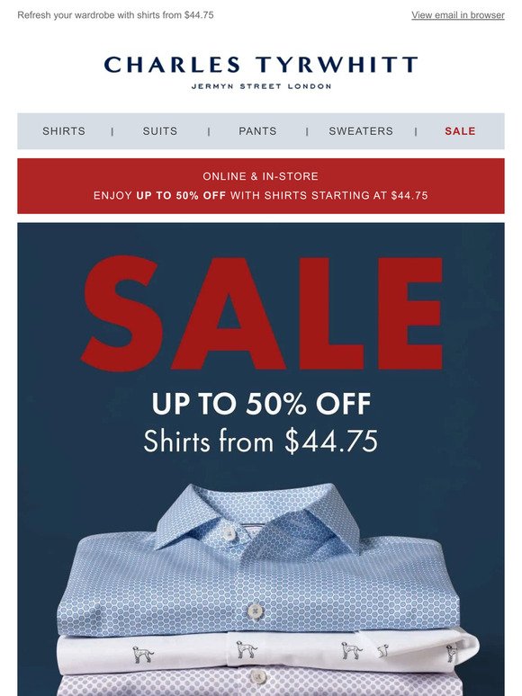 Shop Your Size Shirts at up to 50% Off