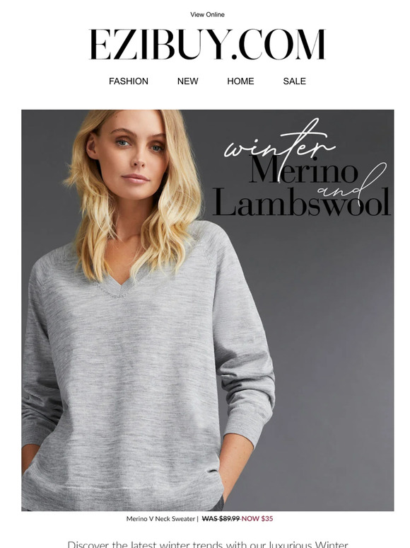 EziBuy: Limited stock! $35 Merino and Lambswool! | Milled