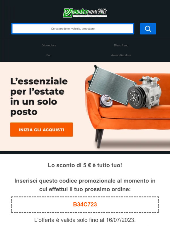 🏷️ Offerta esclusiva: richiedi il tuo buono sconto da 5 €