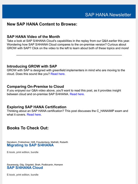 SAP Press: Take a look at GROW with SAP and SAP S/4HANA Cloud in this ...