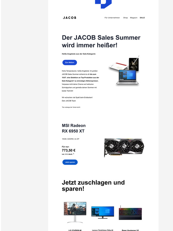 Entdecke den JACOB Sales Summer ☀️
