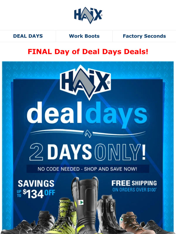 HAIX Deal Days - Final Day!