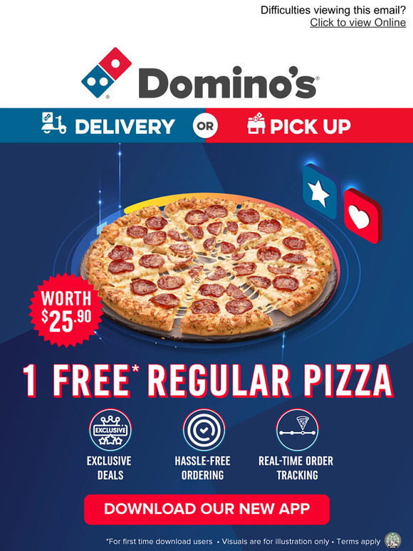 Domino's Pizza: App-solutely Delicious: Grab a Free Reg Pizza with our ...