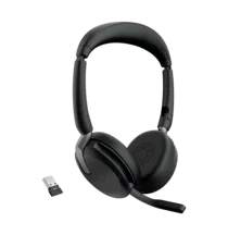 Jabra Evolve2 65 Flex Link380a UC Počítače slúchadlá do uší Bluetooth stereo čierna Potlačenie hluku Headset, Vypnutie z