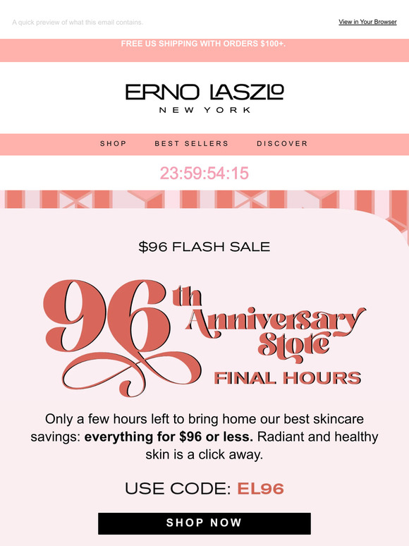 FINAL HOURS $96 Flash Sale Ends Tonight
