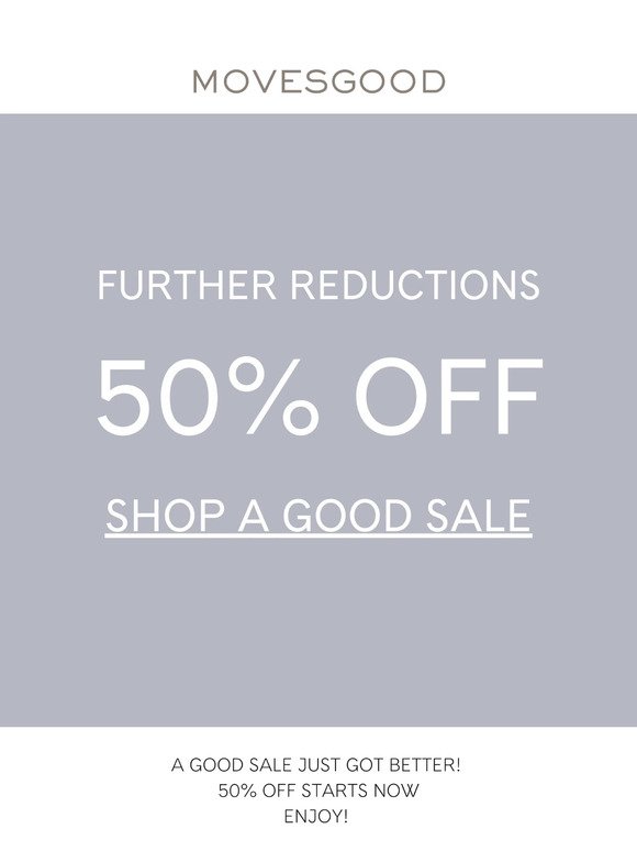 50% OFF STARTS NOW
