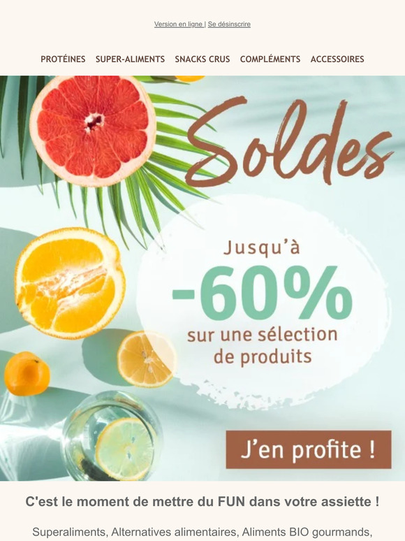 Des soldes healthy et gourmands ➡ Jusqu'à -60%