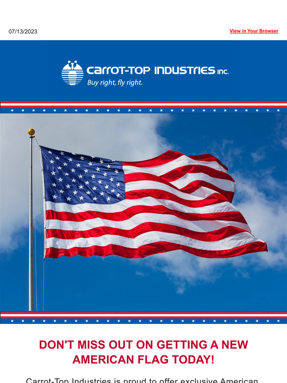 American flags Proudly Made in the US Milled