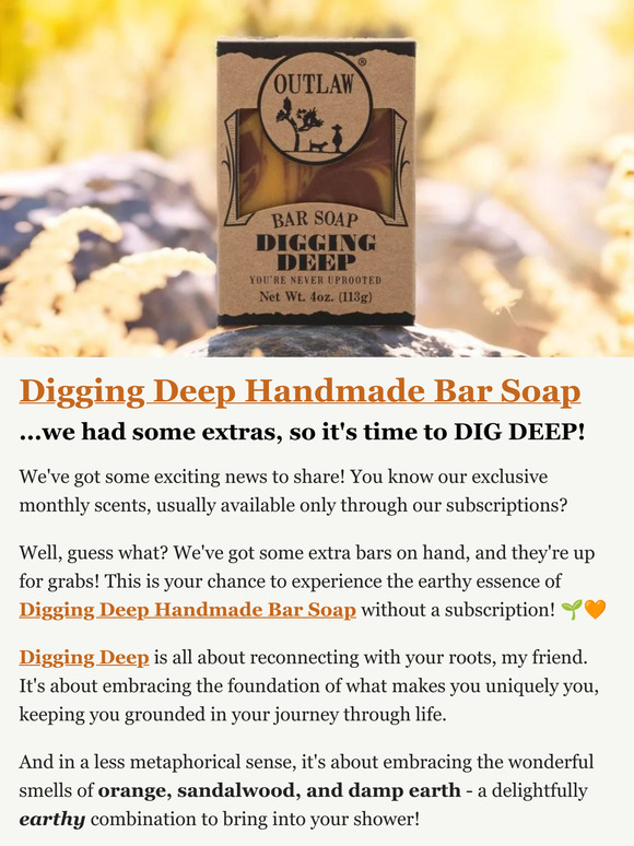 🌱 Digging Deep Bar Soap is now available outside of a subscription!