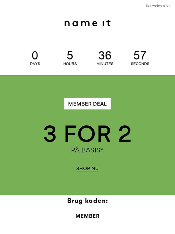 3 for 2 på basis | SIDSTE CHANCE!