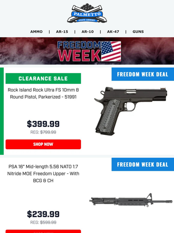 Palmetto State Armory Fresh Freedom Week Deals! PSA MOE Lower 109.