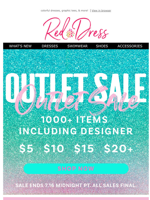 Red Dress Boutique Surprise Outlet Sale! Items as low as 5! Milled