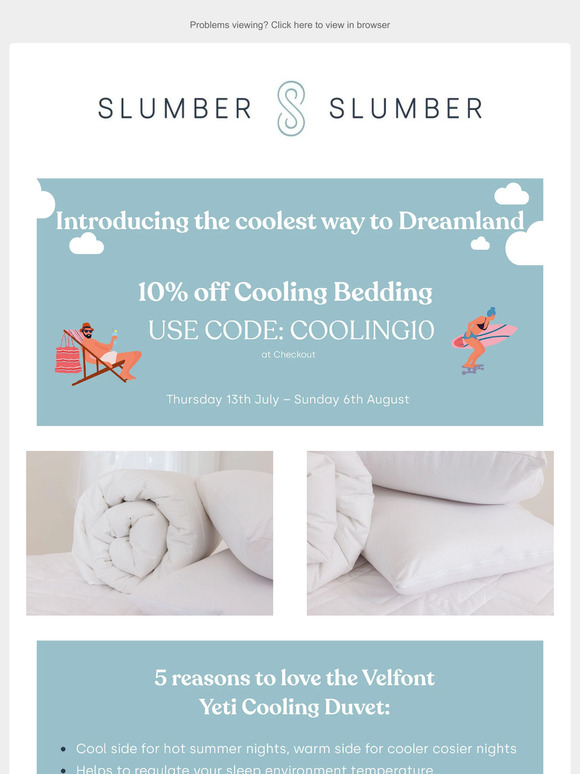 10% OFF Cooling Bedding Now On! ☀️