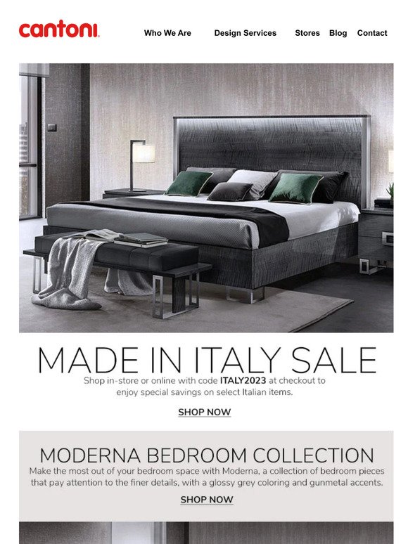 Buona Notte, Don’t Miss our Made in Italy Sale