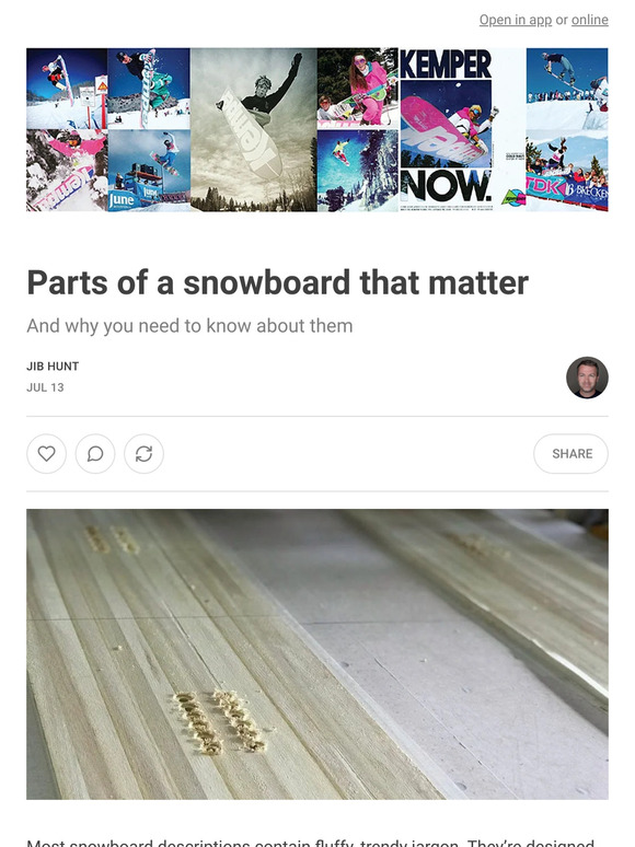 Parts of a snowboard that matter