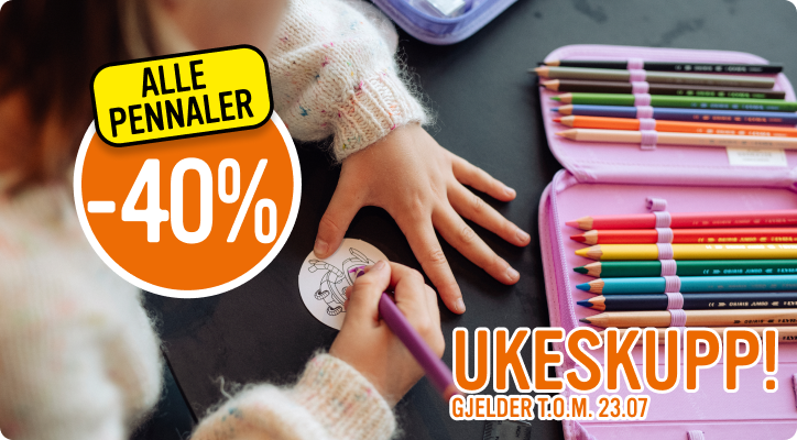 Ukeskupp - 40% på alle pennaler. Gjelder t.o.m. 23.07