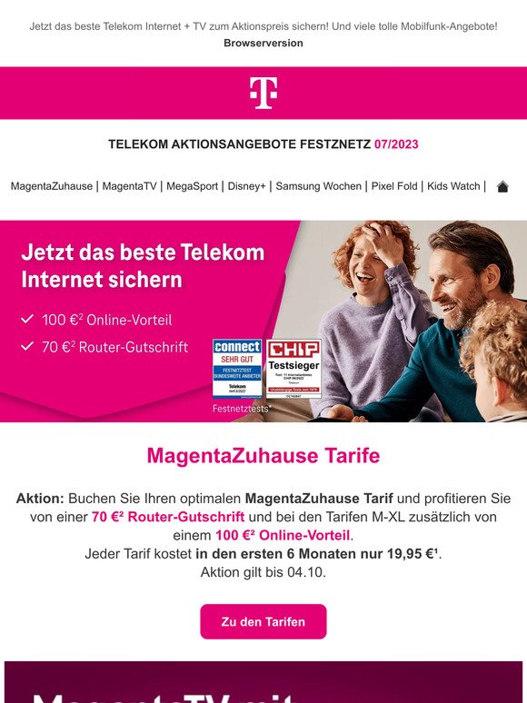 MagentaZuhause Tarife zum Aktionspreis!