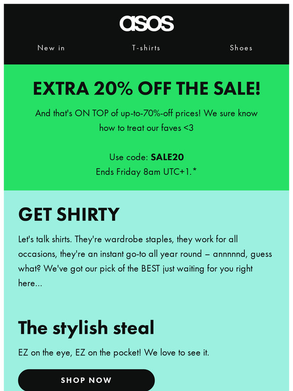 Extra 20% off the SALE 🤪