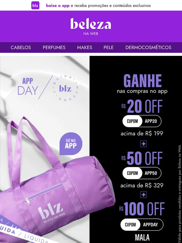 Até R$100 OFF para você no APP DAY!