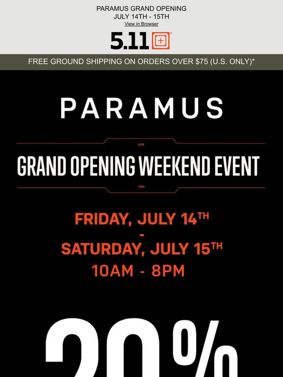 5.11 Tactical IT'S FINALLY HERE! PARAMUS GRAND OPENING EVENT Milled