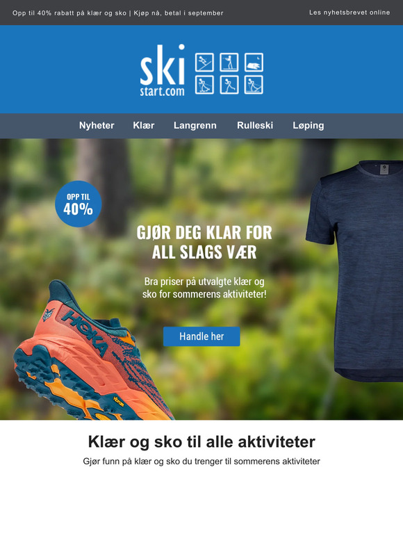 Klær og sko for sommerens aktiviteter