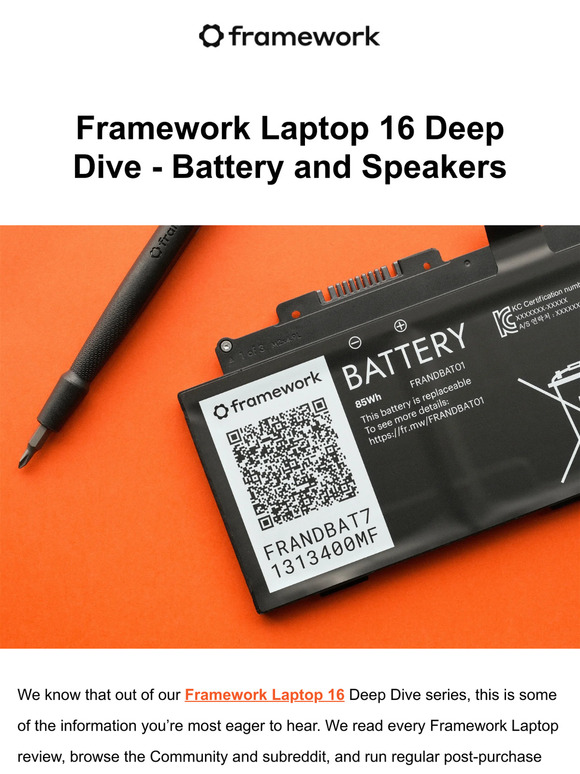 Framework Laptop 16 Deep Dive - Battery and Speakers