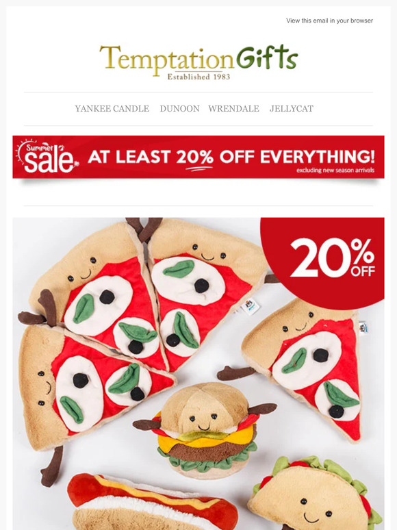 20% OFF Jellycat Takeaway + Up to 40% OFF William Morris