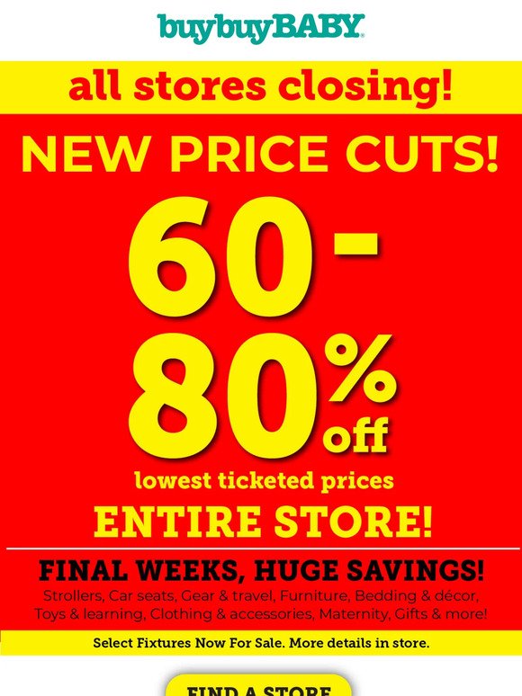 Stores Closing Soon! New Price Cuts, Final Weeks!