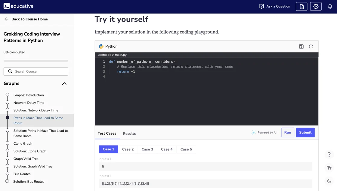 Code playground for Graph problem