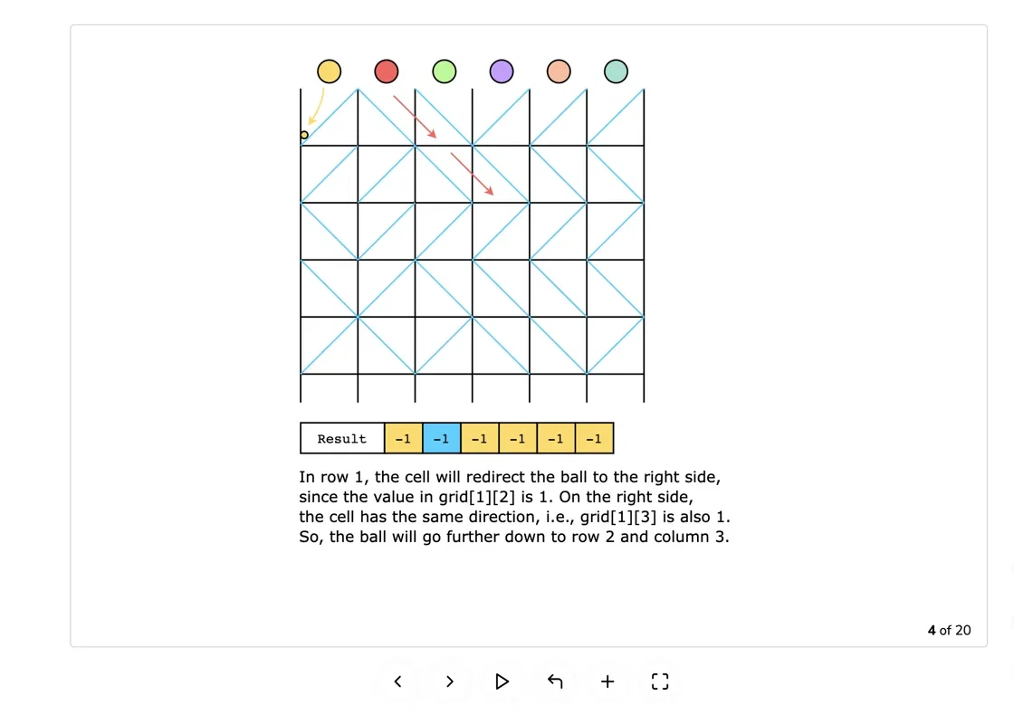 Graphic widget for ball fall problem