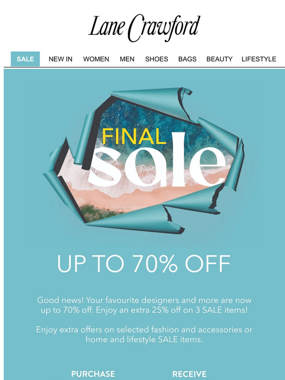 Don't Miss Our Final Sale at Up to 70% Off