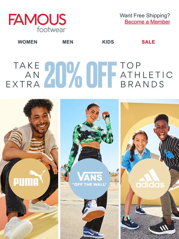 Take an extra 20% off Vans & more