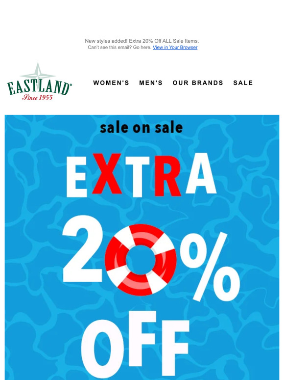 Save up to 65% off ALL sale items at Eastland