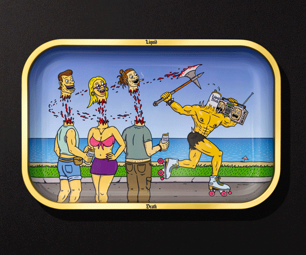 Liquid Death Boardwalk Rolling Tray Milled