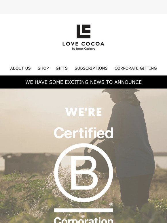 WE'RE OFFICIALLY A B CORP 🌎