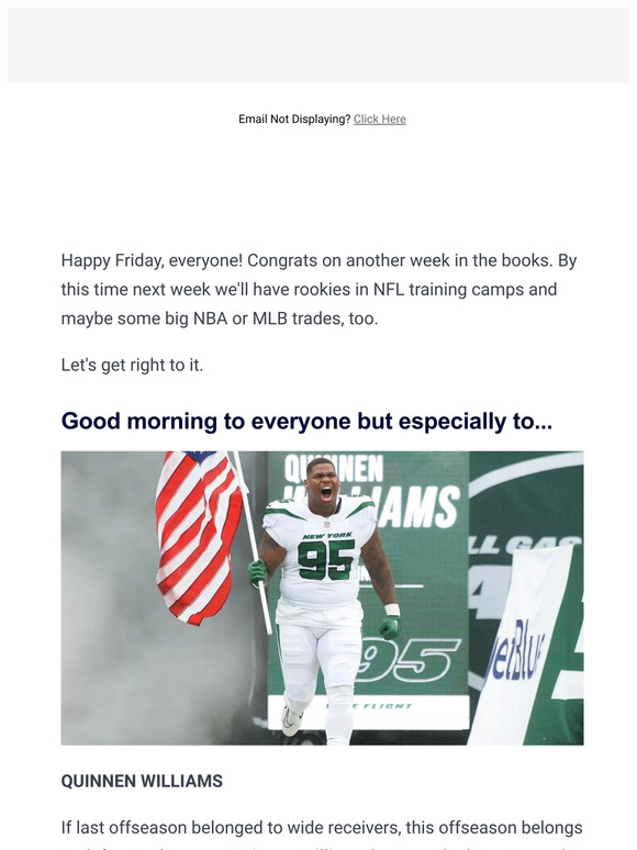 Quinnen Williams cashes in with Jets  Shohei Ohtani trade speculation  looms large as second half starts 