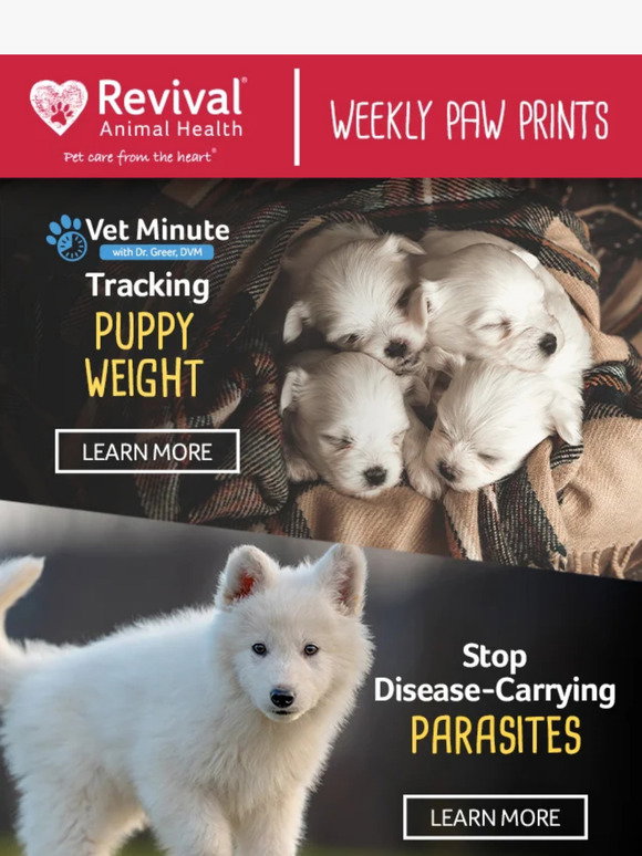 Revival Animal Health Why You Should Weigh Your Puppies Milled