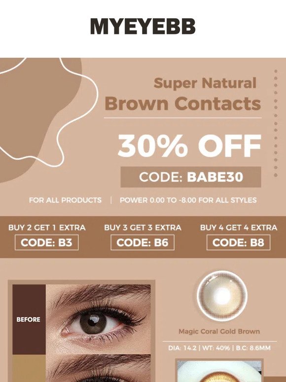 Weekly Special Brown Contacts Recommended ✨