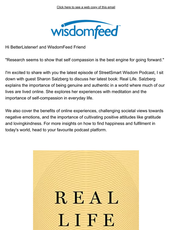 Sharon Salzberg [New Podcast Episode}