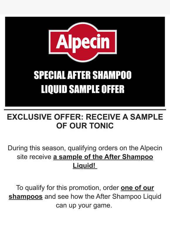 SPECIAL ALPECIN SAMPLE OFFER 🚴