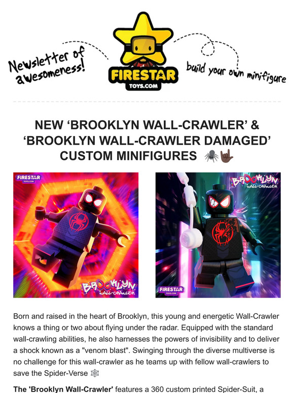 🕷️Swinging into Action: Double the Brooklyn Wall-Crawler Minifigure Fun at FireStar 🕸️