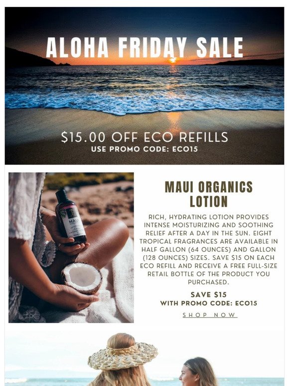 HAPPY ALOHA FRIDAY | Eco Refills are $15 Off!