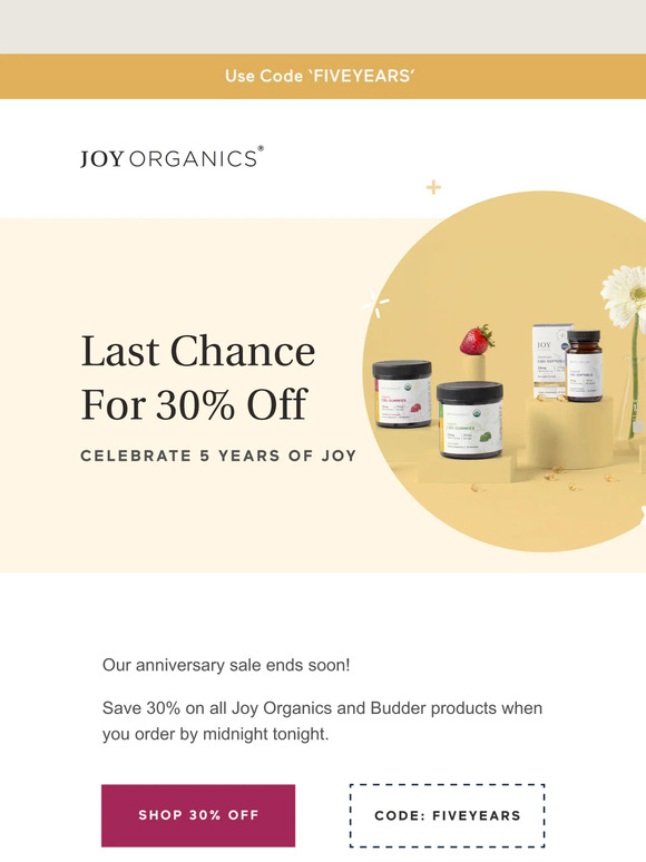 30% Off Sitewide Ends Tonight