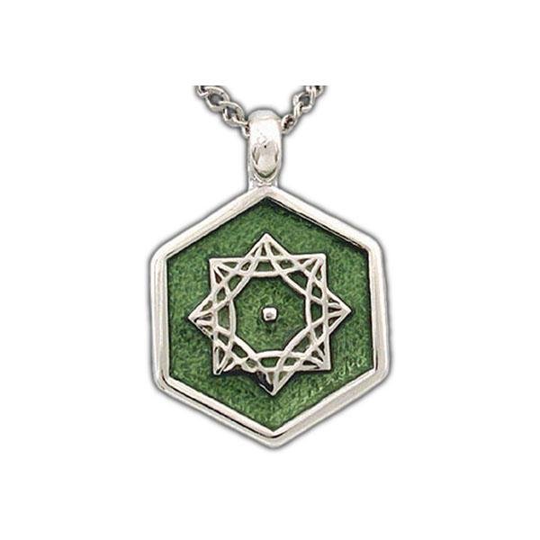 Sterling Silver Omi Symbol with Jade Enamel